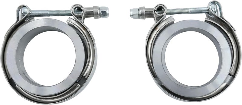 WELLBOX 2 Inch V Band Clamp 2Pcs with Flange Male Female,2 V Band For Pickup Truck Turbo Downpipe Exchange Exhaust Systems - Image 1